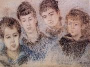 Claude Monet The Four Hoschede Childern Jacques,Suzanne,Blanche and Germaine oil